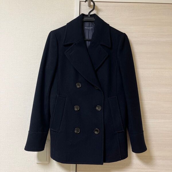 SPICK AND SPAN ネイビー ウールピーコート ピーコート ウール