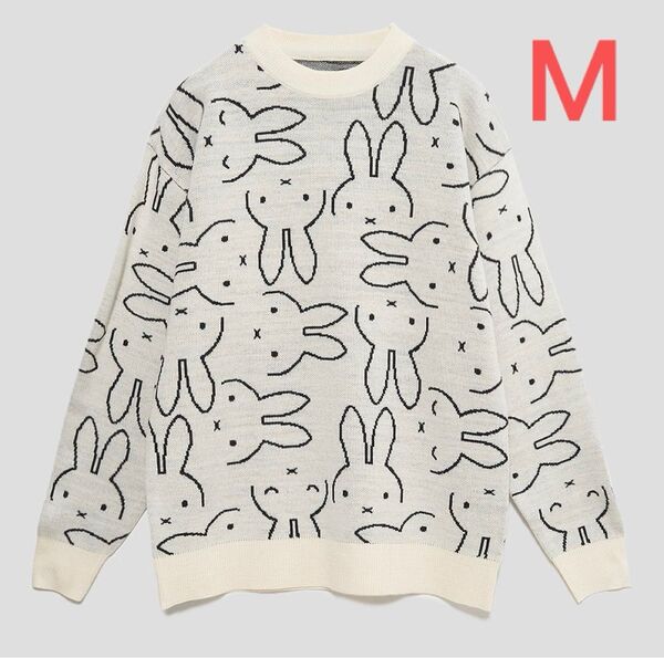 グラニフ ミッフィー うさこちゃん フェイス Mサイズ ニット セーター miffy スヌーピー ディックブルーナgraniph