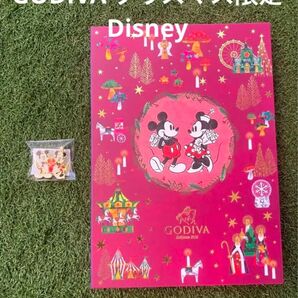 GODIVA ディズニー クリスマス カウントダウン 空箱 限定ピンバッチ