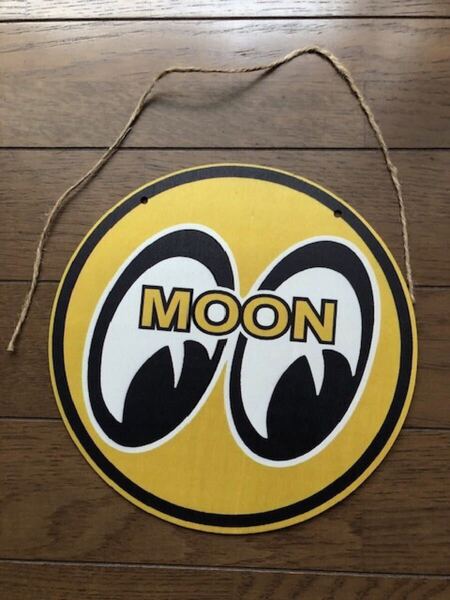 送料無料!お部屋・ガレージに!MOON ムーンアイズロゴ 木製パネル エンブレム