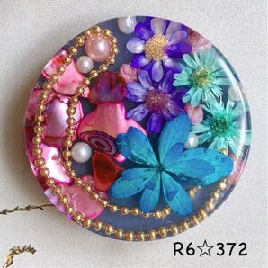R6☆372フラワーレジンハンドメイドヘアゴム
