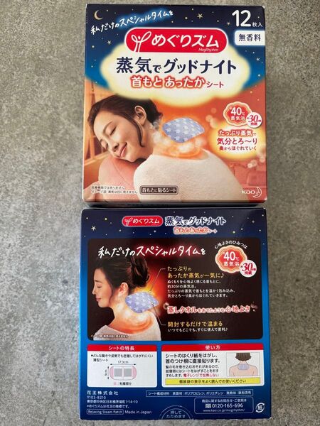 めぐりズム 蒸気でグッドナイト kao 《無香料》12枚入り×2箱
