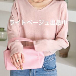 神戸レタス ニット カシミア風 vネック Mサイズ ライトベージュ