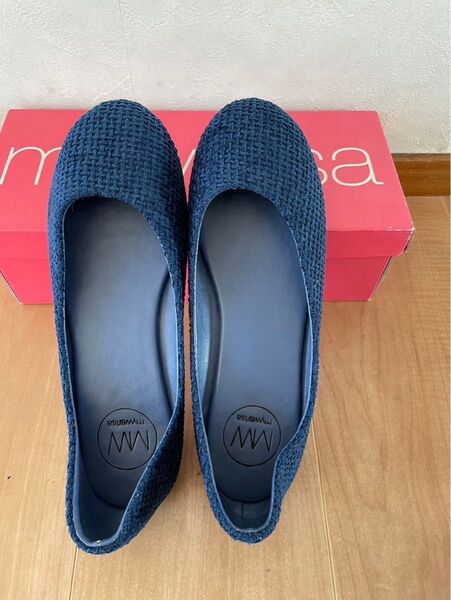500円オフクーポン! mywarisa マイワリサ フラットシューズ サイズ38 ネイビー 箱あり アジアン