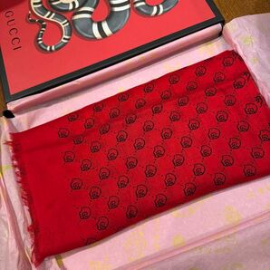 【新品未使用】GUCCI ゴースト スカーフ ストール GG柄 スカル ミケーレ 140cm