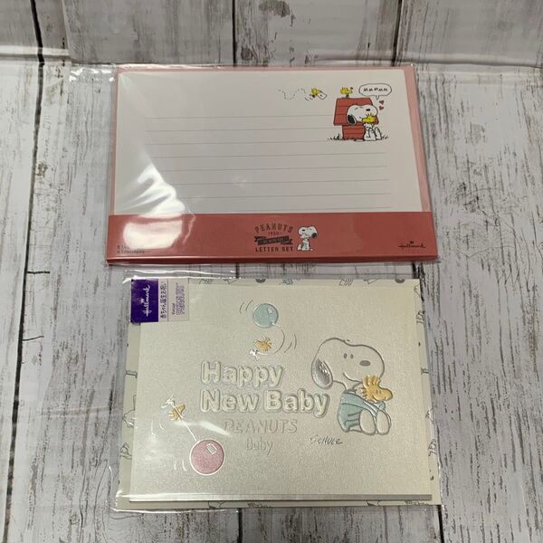 新品 peanuts スヌーピー レターセット メッセージカード 2点