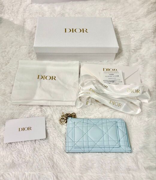 Dior ディオール カードホルダー 財布 レザー小物 水色