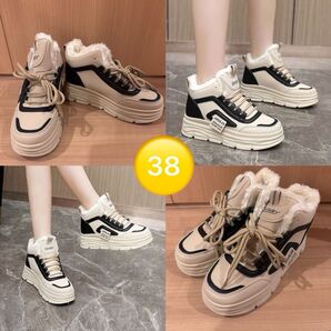 ★本日限定値下げ★ 厚底スニーカー プラットフォーム ハイカット スニーカー 軽量 靴 ボア インソール