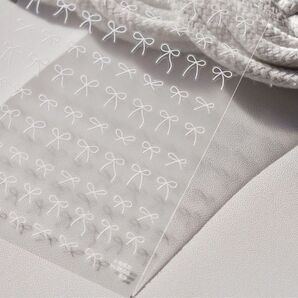 ネイルシール ホワイト リボン 可愛い 手書き風リボンネイルシール