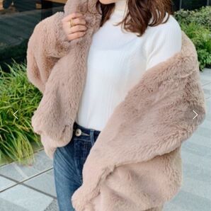 rienda Faux ファー ショール カラー コート