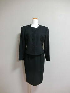 courreges Courreges retro race embroidery skirt setup suit black 9AR63