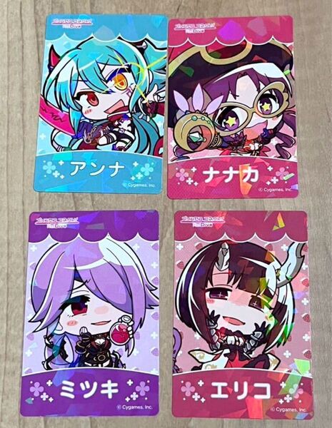 美品 プリンセスコネクト Re:dive ローソン ステッカー シール ナナカ アンナ ミツキ エリコ セット プリコネ グッズ
