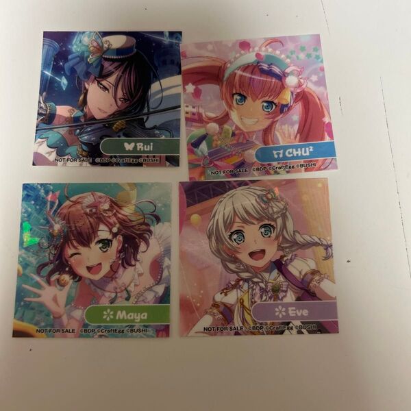 バンドリ ガールズバンドパーティー 特典 ステッカー ガルパ イヴ マヤ レイ チュチュ