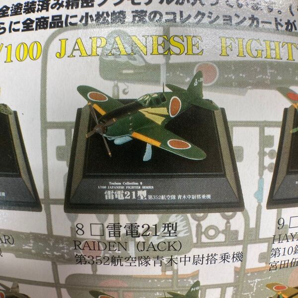 雷電21型 第352航空隊青木中尉搭乗機 翼コレクション 童友社 1/100スケールプラモデル 小松崎茂コレクションカード付