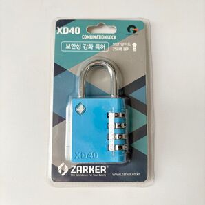 Zarker XD40 南京錠 4桁ダイヤル式ロック 屋外 物置 スポーツ ブルー ロック