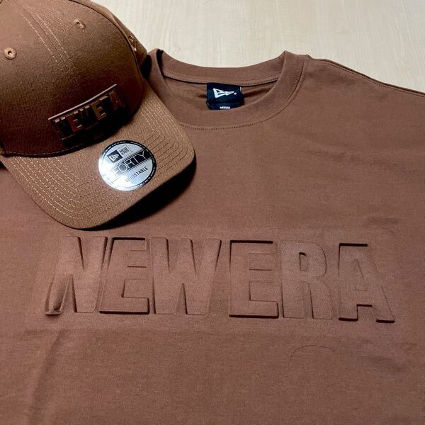 NEW ERA " LOGO Embossed " Cap&オーバーサイズTシャツ チョコレート Mサイズ 新品未使用