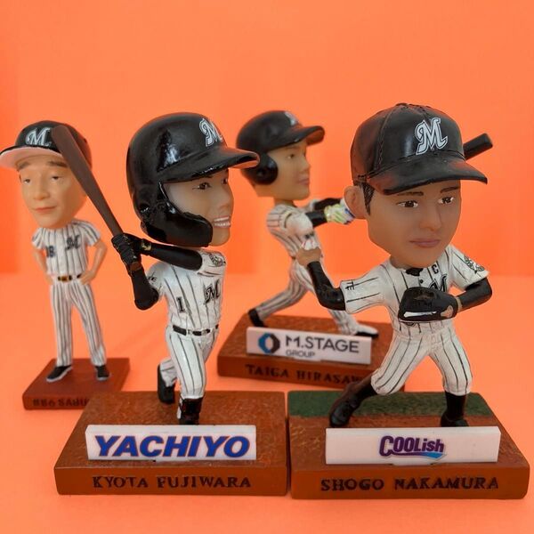 千葉ロッテマリーンズ ボブルヘッド人形 フィギュア 藤原恭大 平沢大河 中村奨吾 サブロー