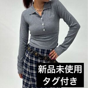 フーズフーギャラリー sloppy スロッピー 長袖ニットポロ グレー