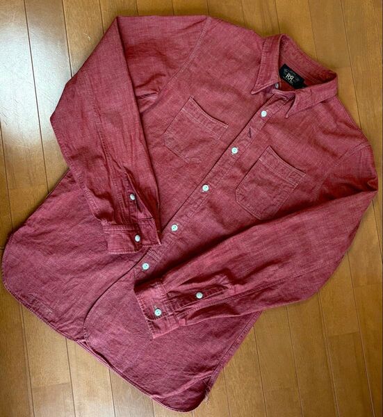 【超希少】RRL ダブルアールエル JACKRABBIT CHAMBRAY SHIRTS M レッド ラルフローレン Ralph