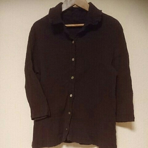 krepli Tsumori Chisato shirt settled purple purple adzuki bean elasticity equipped 5 minute .6 minute? 7 minute? length of a sleeve unknown simple tumorithisato brand 