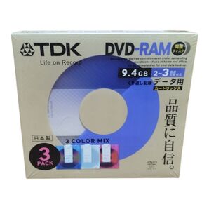TDK データ用DVD-RAM 日本製 9.4GB カートリッジタイプ (カラーミックス) 3枚パック DRAM94Y4B3S