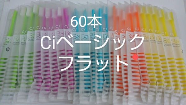 60本 歯科用歯ブラシCiベーシックフラット 大人用 日本製