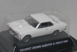 Konami 1/64 KONAMI Toyopet Crown hardtop SL M551 white white 1968 year out of print famous car collection new goods Blister pack unopened 