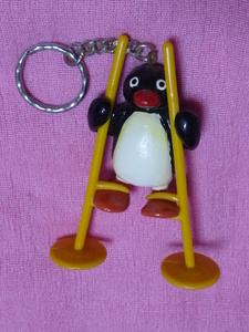 ultra rare! retro 1990 year PINGU Pingu character mascot key holder ④