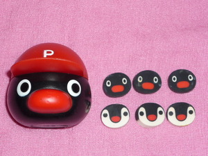  ultra rare! Kawai i! PINGU Pingu character case & eraser set 