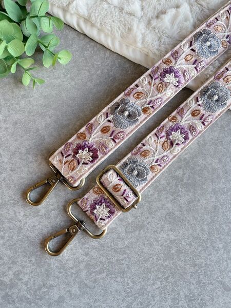 【送料込み!】インド刺繍リボンを使ったショルダーストラップ!