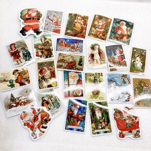 【24時間以内に発送】 クリスマス サンタクロース トナカイ 防水ステッカー シール 【50枚】