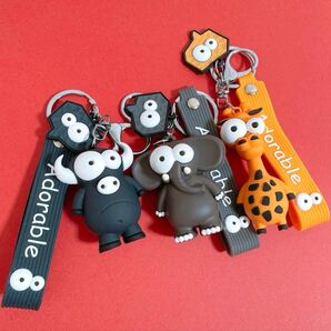 動物 ストラップ キーホルダー どうぶつ アニマルアイテム キリン ゾウ バッファロー