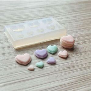マカロンハート小 シリコンモールド 【463】