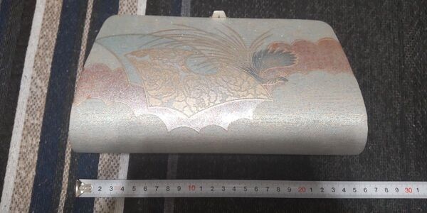 ☆金糸 金彩 薄いブルー 鳳凰柄 和装 和装バッグ 和装小物 パーティバッグおしゃれ遊び☆着物女子☆