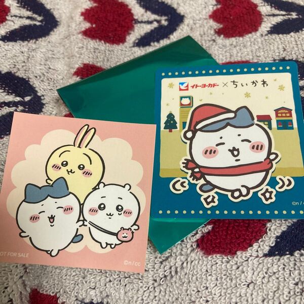 ちいかわ ヨーカドー オリジナル ステッカー ハチワレ 1枚と、ポップアップストア ハチワレ うさぎ ピンク色シール 1枚、全2枚