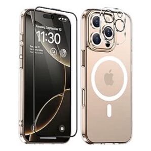 iPhone16Pro ケース クリア Magsafe対応 カメラレンズ保護付き マグネット搭載 米軍MIL規格