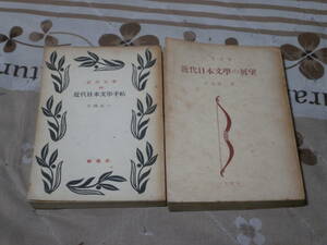 文学評論　片岡 良一　２冊　「近代日本文学手帖　近代文庫　昭和28年発行」「近代日本文学の展望　三笠文庫　昭和27年第1刷 　SL12