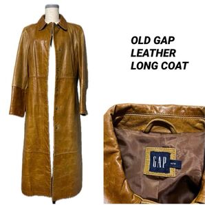 OLD GAP LEATHER LONG COATレザーコート ロング キャメル