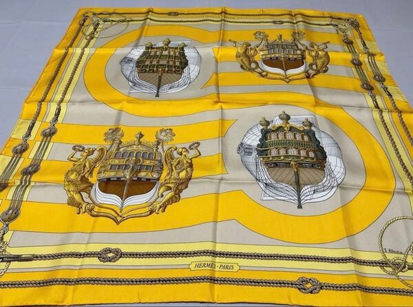 HERMES エルメス スカーフ カレ90 CHATEAUX D'ARRIERE