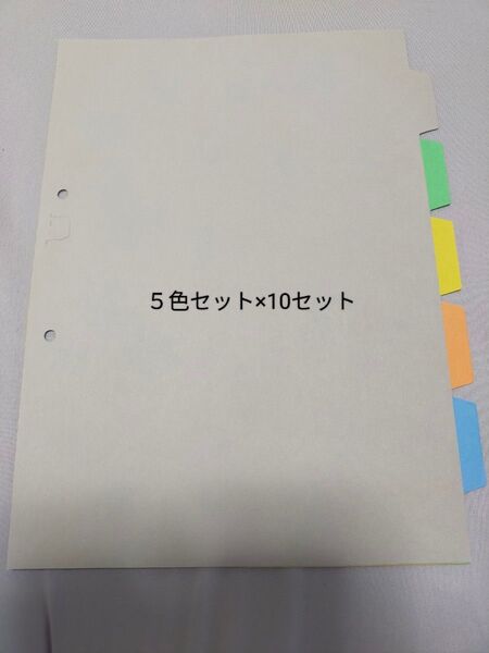 キングジム カラー仕切りインデックス A4 2穴 5色10セット