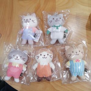 ふくふくにゃんこ マスコットチャーム 5点セット