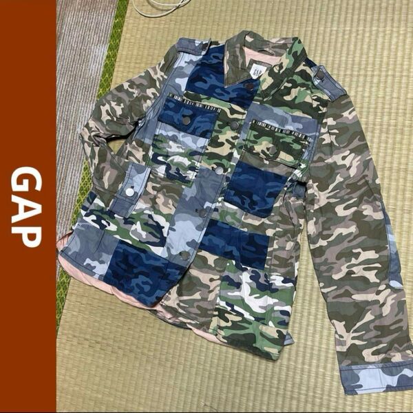 GAP ギャップ レディース 迷彩 カモフラ 総柄 ミリタリーシャツ ジャケット L カジュアル アウター