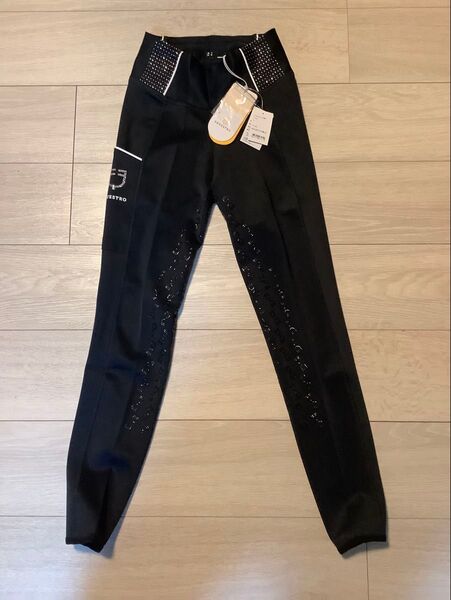 黒 乗馬ズボン EQUESTRO M 新品 ストラスレギンス 40