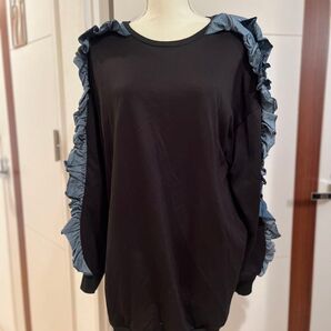 デニム切り替えトップス