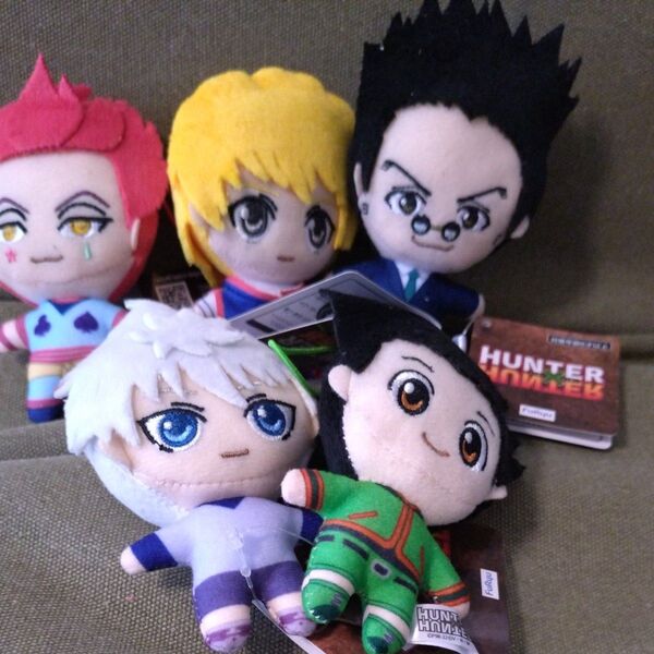 HUNTER×HUNTER ハンターハンター マスコット ぬいぐるみ 人形 5種コンプ ゴン キルア クラピカ 冨樫義博 希少