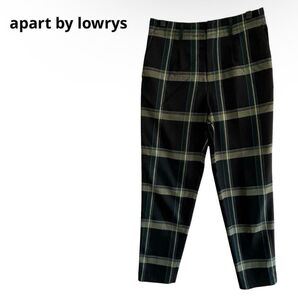 ★apart by lowrys★テーパードパンツ パンツ チェック 黒 M