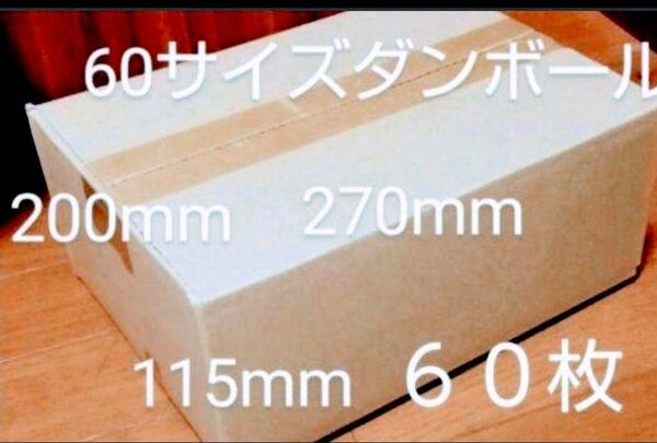60サイズダンボール 60枚 270mm×200mm×115 mm厚さ3mm