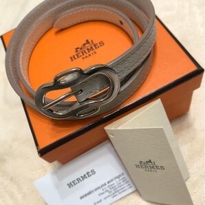新品エルメス HERMESレザーブレスレット