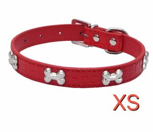 オシャレで可愛い 首輪 XSサイズ 犬 dog チワワ ミニチュア 犬首輪　レッド