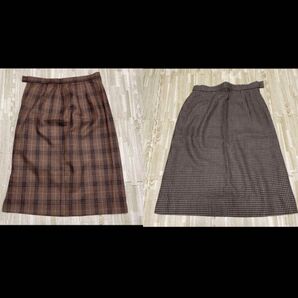 膝下丈スカート 2点 高円寺 レディース 秋 冬 チェック 台形 チェック柄 ロング ひざ丈 下北沢 ビンテージ 古着